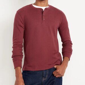 Old Navy relaxed fit waffle knit thermal long sleeve henley size XL